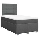 vidaXL Sommier à lattes de lit avec matelas Gris foncé 120x200cm Tissu