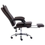Chaise fauteuil siège de bureau informatique étude similicuir brun 02_0024031