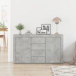 Buffet vidaXL Gris béton Bois d'ingénierie 120 x 36 x 69 cm Rangement