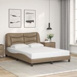 vidaXL Cadre de lit avec LED sans matelas cappuccino 140x200 cm
