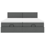 VidaXL Cadre de lit ottoman avec matelas gris foncé 200x200cm tissu