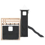 vidaXL Lit superposé sans matelas avec toboggan blanc noir 90x190 cm