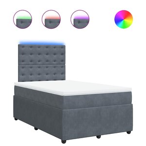 vidaXL Sommier à lattes de lit et matelas Gris foncé 120x200cm Velours