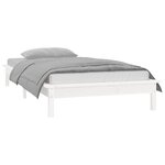 vidaXL Cadre de lit à LED sans matelas blanc 90x200 cm bois massif