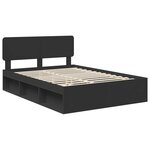 vidaXL Cadre de lit avec tête de lit Noir 140 x 200 cm Pin massif
