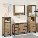 vidaXL Ensemble de mobilier de salle de bain 3 Pièces Chêne artisanal