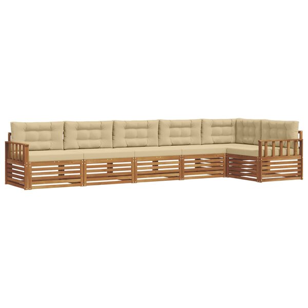 vidaXL Ensemble de canapés d'extérieur 6 Pièces Naturel et Beige