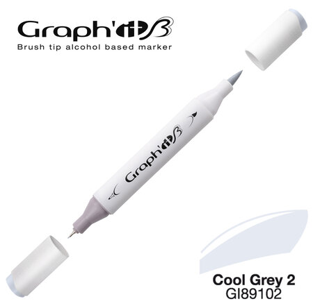 Marqueur manga à l'alcool Graph'it Brush 9102 Cool Grey 2