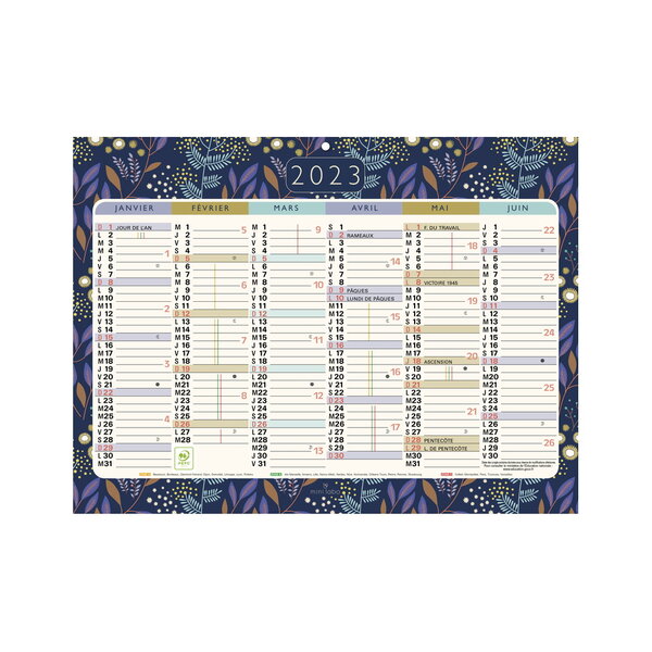 Calendrier mural 2023 - 22 x 29.5 cm - mini labo