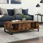 vidaXL Table basse chêne fumé 104x60x35 cm bois d'ingénierie