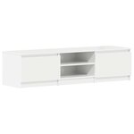 vidaXL Meuble TV blanc brillant 140x40x35 5 cm bois d'ingénierie
