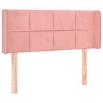 vidaXL Tête de lit avec oreilles Rose 103x16x78/88 cm Velours