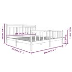 vidaXL Cadre de lit Gris Bois massif 200x200 cm