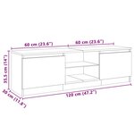 vidaXL Meuble TV avec lumières LED chêne fumé 120x30x35 5 cm