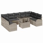 vidaXL Ensemble de canapé de jardin 10 Pièces Gris clair 100 x 55 x 73 cm