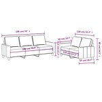 vidaXL Ensemble de canapés 2 Pièces avec coussins Rouge bordeaux Tissu