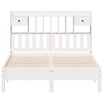 vidaXL Lit bibliothèque sans matelas blanc 135x190 cm bois pin massif