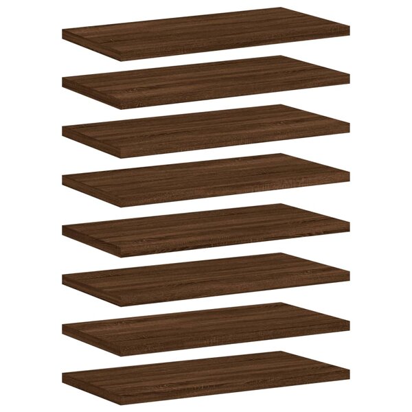 vidaXL Étagères murales 8 Pièces chêne marron 40x20x1 5cm bois ingénierie