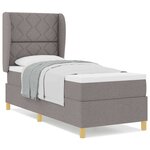 vidaXL Lit à ressorts avec matelas gris foncé 90x190 cm Taupe
