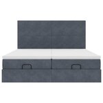 VidaXL Cadre de lit ottoman avec matelas gris foncé 160x200cm velours