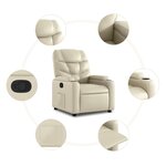 vidaXL Fauteuil inclinable Crème Similicuir