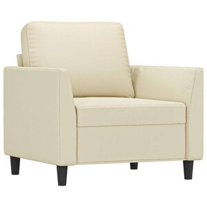 vidaXL Fauteuil Crème 60 cm Similicuir