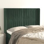 vidaXL Tête de lit avec oreilles Vert foncé 147x16x118/128 cm Velours