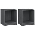 vidaXL Tables de chevet 2 Pièces Gris 35 5x33 5x41 5cm Bois de pin massif