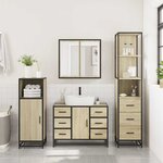 vidaXL Ensemble de meubles de salle de bain 3 Pièces chêne sonoma