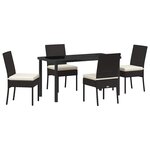 vidaXL Ensemble de salle à manger pour jardin 5 Pièces Noir Poly rotin
