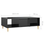 vidaXL Table basse Noir brillant 103 5x60x35 cm Aggloméré