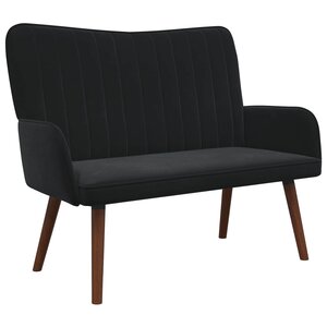 vidaXL Sofa 2 places Noir 115 x 61 x 87 cm Velours