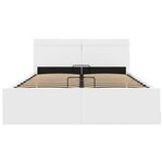 vidaXL Cadre de lit à rangement hydraulique sans matelas avec LED