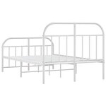 vidaXL Cadre de lit métal sans matelas et pied de lit blanc 120x200 cm