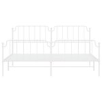 vidaXL Cadre de lit métal sans matelas et pied de lit blanc 193x203 cm