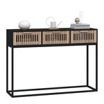 vidaXL Table console noir 105x30x75 cm bois d'ingénierie et fer