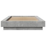 vidaXL Cadre de lit et lumières LED sans matelas gris béton 90x190 cm