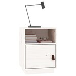 vidaXL Table de chevet Blanc 40x34x55 cm Bois de pin solide