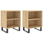 vidaXL Tables de chevet 2Pièces chêne sonoma 40x30x50cm bois d'ingénierie