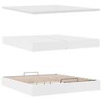 VidaXL Cadre de lit ottoman avec matelas blanc 200x200 cm similicuir