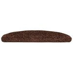 vidaXL Tapis d'escalier 30 pièces 65 x 21 x 4 cm Marron Demi-rond Grand