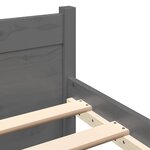 vidaXL Cadre de lit sans matelas gris bois massif 75x190 cm