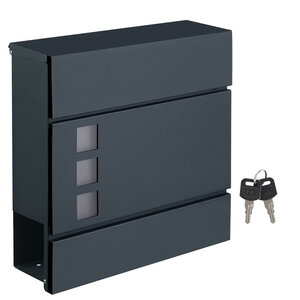 Boîte aux lettres moderne avec porte-journaux couvercle verrouillable facile à installer gris anthracite 12_0004393
