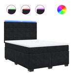 vidaXL Sommier à lattes de lit et matelas Noir 160x200 cm Velours