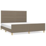 vidaXL Cadre de lit avec tête de lit Taupe 180x200 cm Tissu