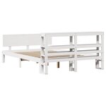 vidaXL Cadre de lit avec tête de lit sans matelas blanc 140x190 cm