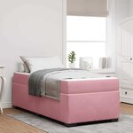vidaXL Cadre de lit avec matelas Rose 100 x 200 cm Velours