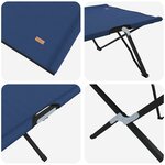 vidaXL Lit de camping pliant 2 Pièces Bleu 206 x 76 x 74 cm Tissu Oxford