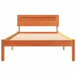 vidaXL Cadre de lit avec tête de lit Brun cire 100 x 200 cm Pin massif