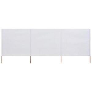 vidaXL Paravent 3 panneaux Tissu 400 x 80 cm Blanc sable